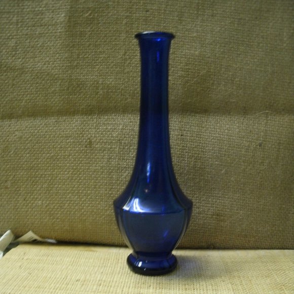 Hazel Atlas Vintage Cobalt Blue Glass Vase - Picture 4 of 16